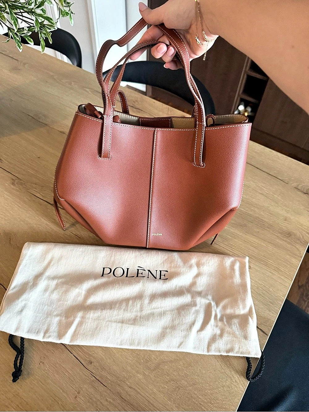 Polène Mini Cyme Tote in Congac